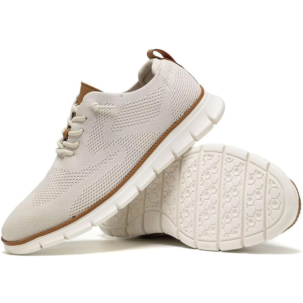 Men's White Knit Oxfords